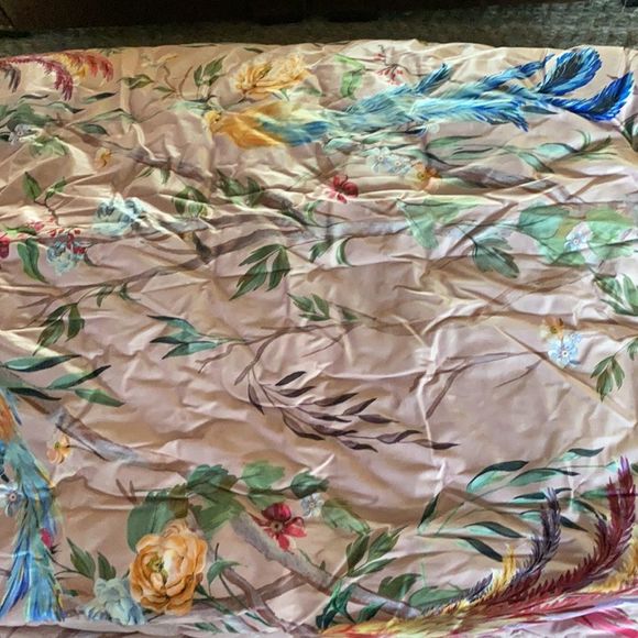 Anthropologie Josie Pastel Pink Bird and Floral Standard Sham - Picture 4 of 7